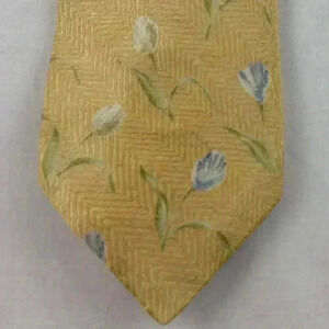 Ermenegildo Zegna Yellow Multi-Color Silk 57"x3.5"